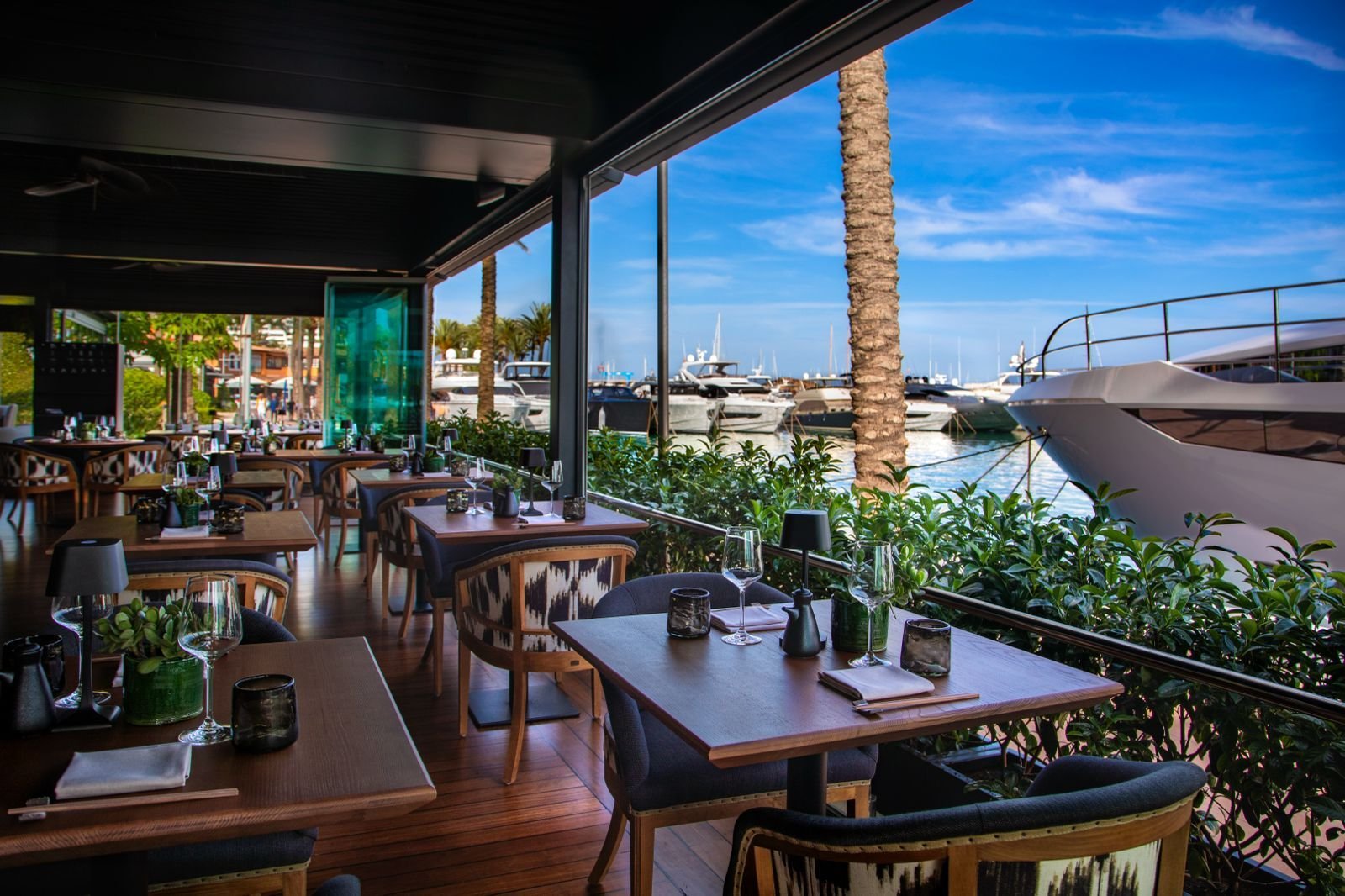 YARA Puerto Portals terrace overlooking the marina